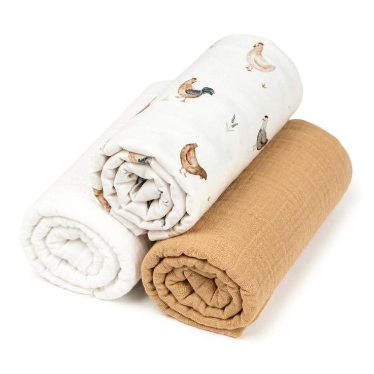 Lot de 3 draps housses couffin panier moïse coton Gallina