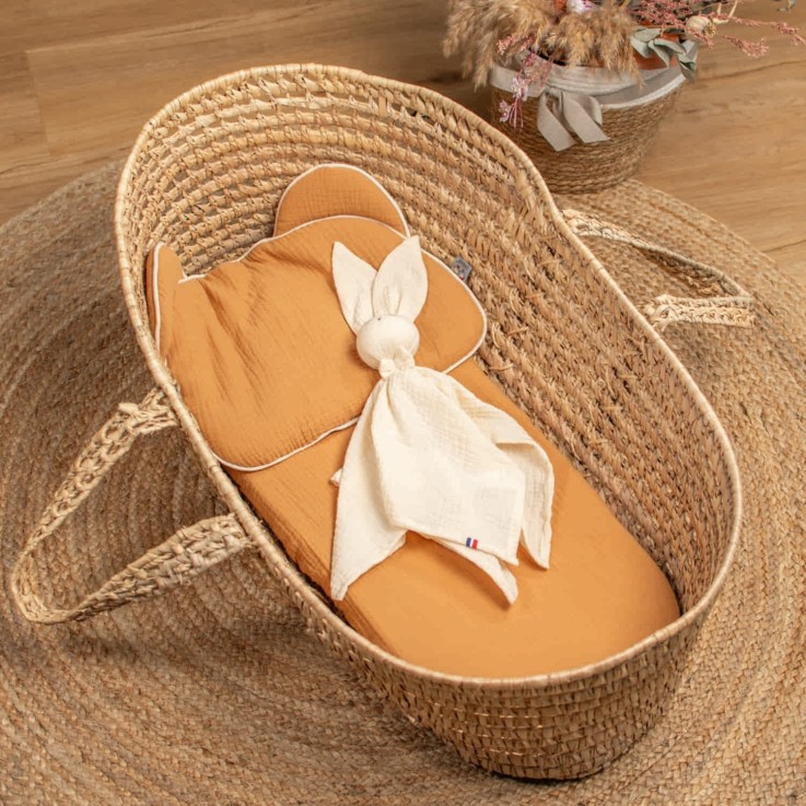 Lot de 3 draps housses couffin panier moïse coton Gallina