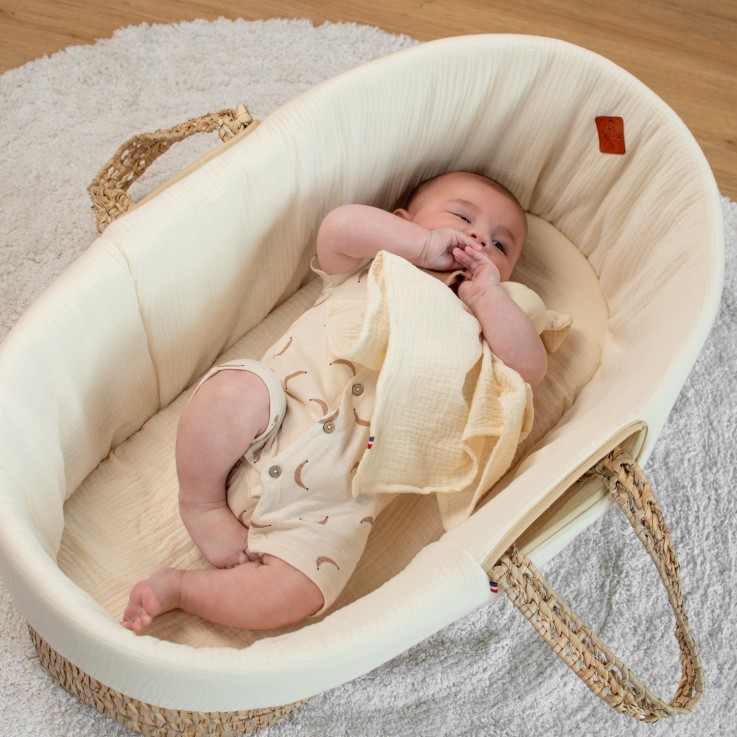 Lot de 3 Draps housses couffin en gaze de coton, Pastel