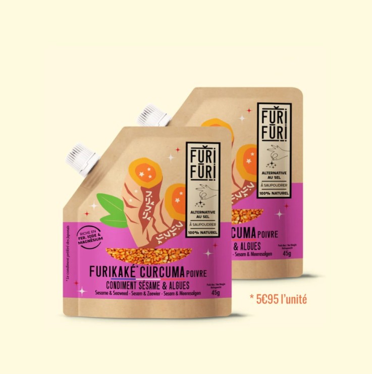 FURIKAKE CURCUMA DUO - Alternative au sel - Condiment sésame & algues
