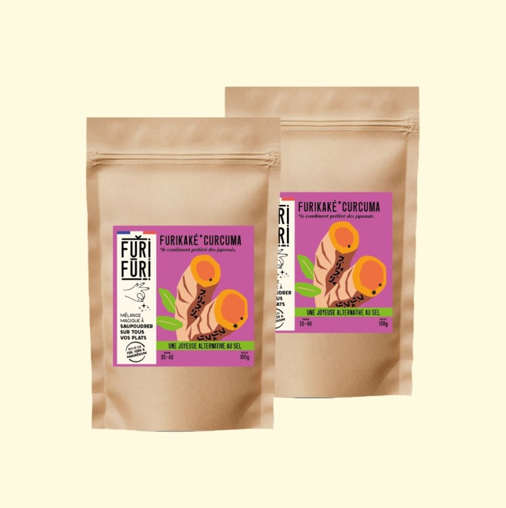 ECO-RECHARGE FURIKAKE CURCUMA DUO - Alternative au sel - Condiment sésame & algues
