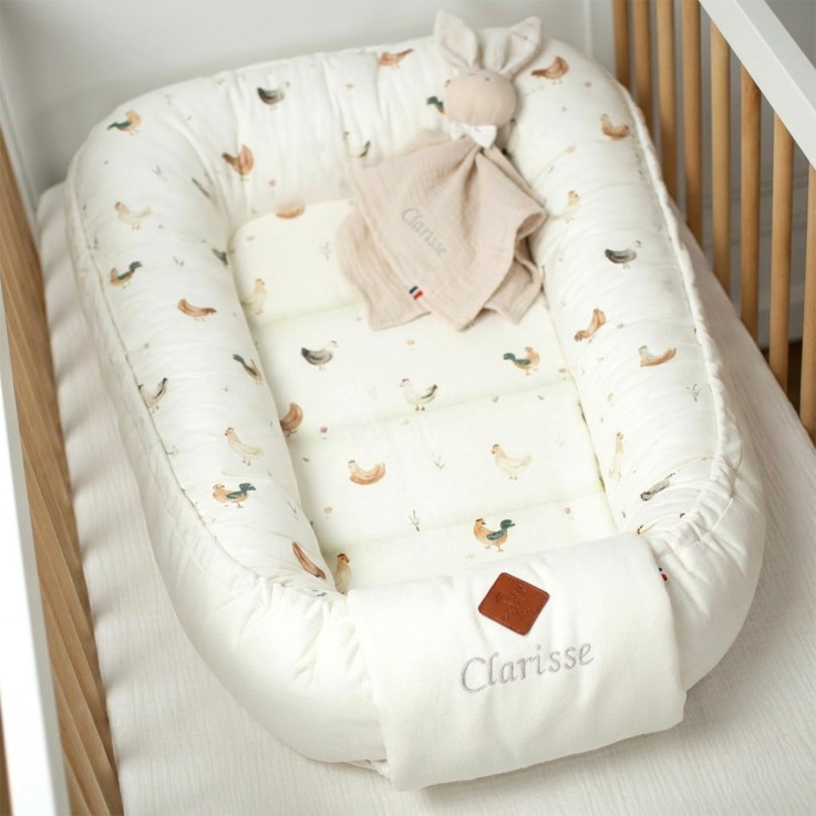 Cocon réducteur de lit matelassé et réversible en coton, GALLINA