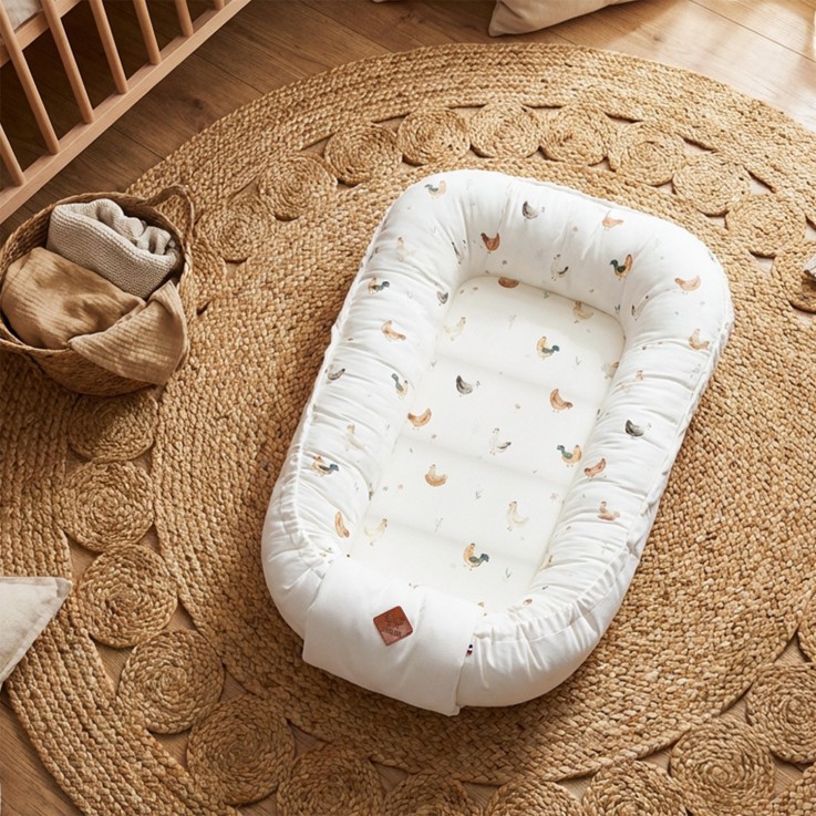 Cocon réducteur de lit matelassé et réversible en coton, GALLINA