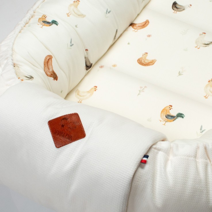 Cocon réducteur de lit matelassé et réversible en coton, GALLINA