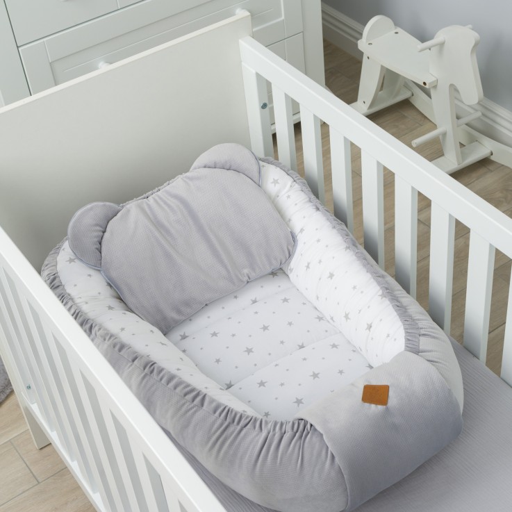 Cocon bébé matelassé velvet - nid réducteur de lit en coton, STELLA