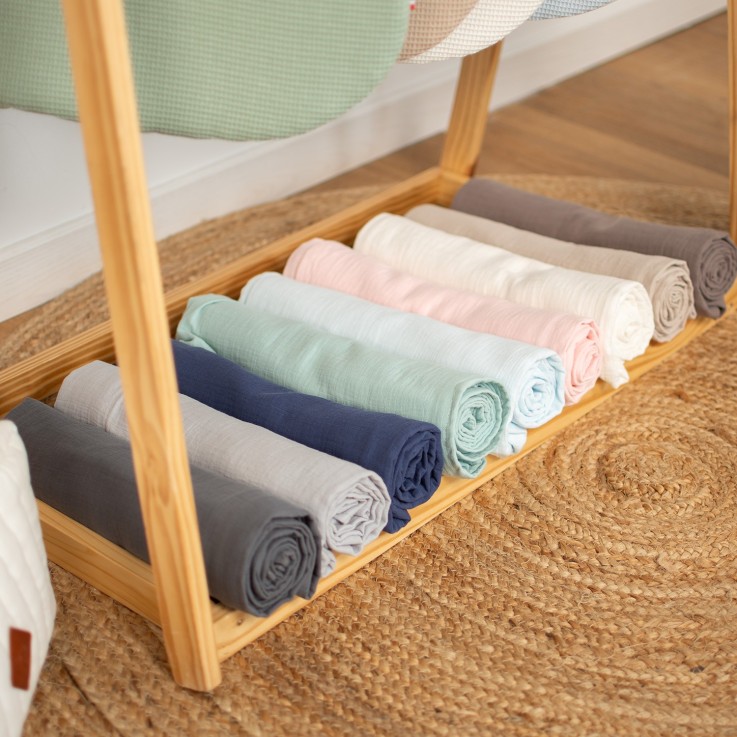 Drap housse couffin en double gaze de Coton à carreaux