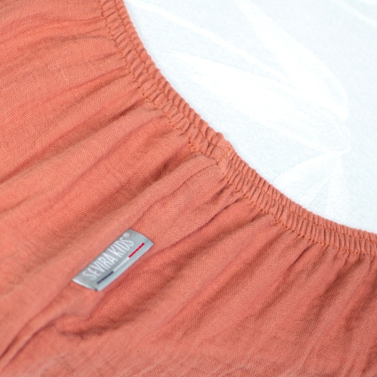 Drap housse uni en gaze de coton