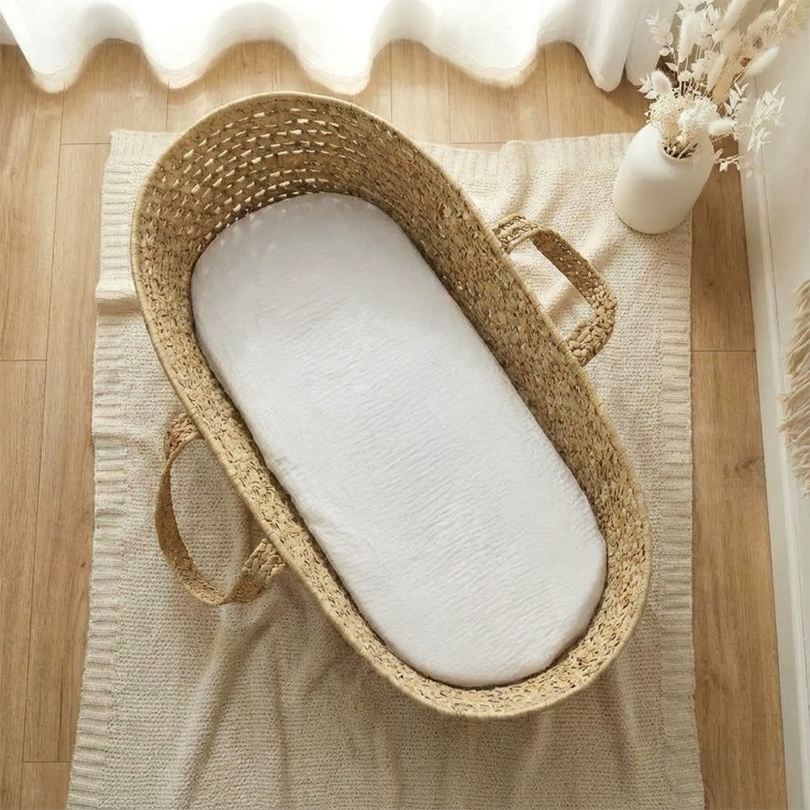 Drap housse couffin ovale en gaze de coton, Jeanne