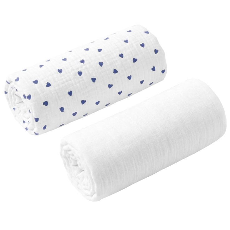 Lot de 2 Draps housses couffin en gaze de coton, Lovio