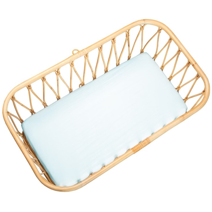 Drap housse berceau en gaze de coton à carreaux