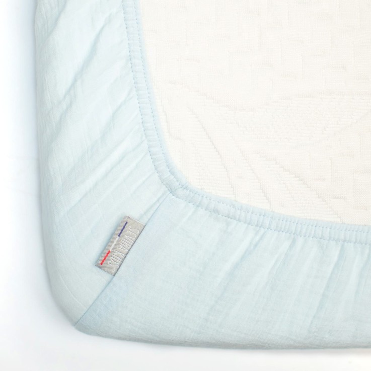 Drap housse berceau en gaze de coton à carreaux