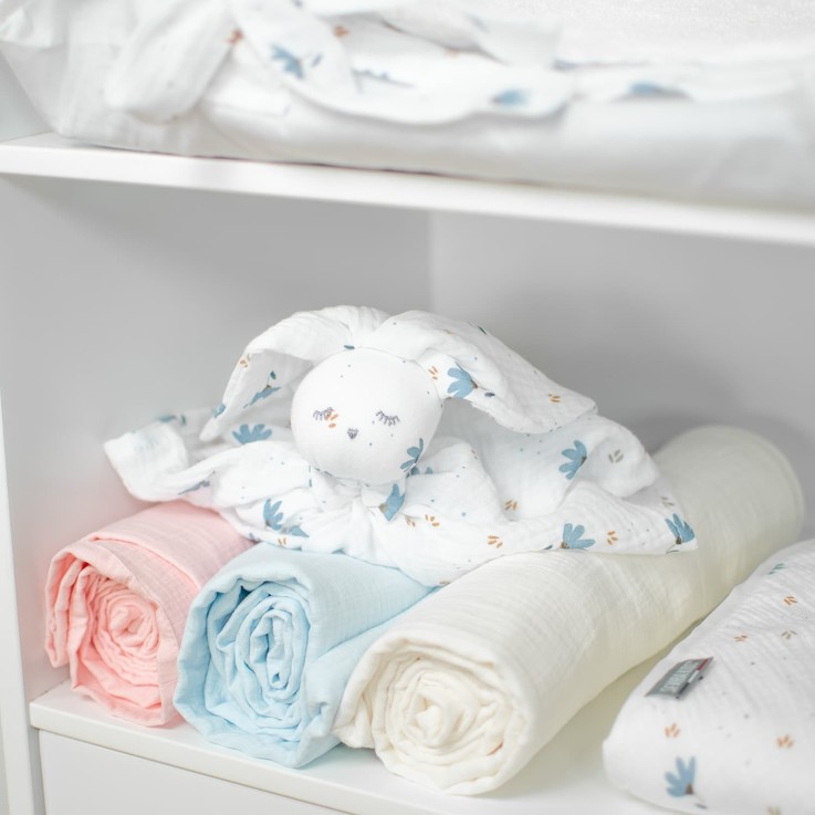 Drap housse berceau en gaze de coton à carreaux