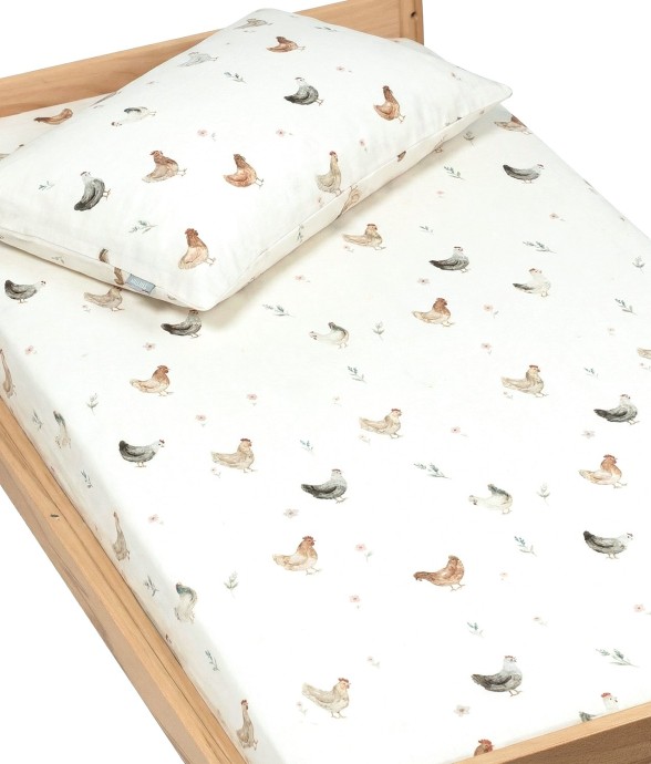 Drap housse en satin de...