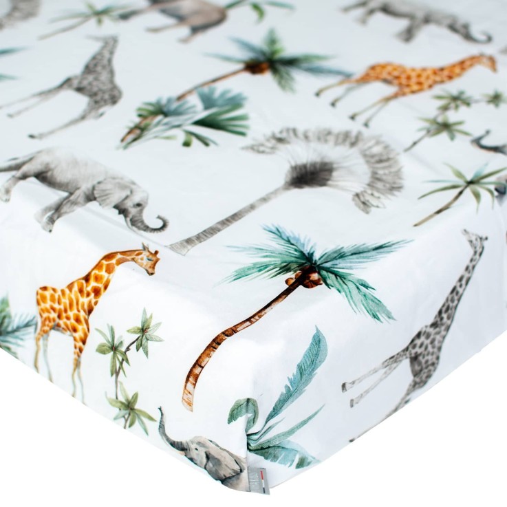 Drap-housse en satin de coton, Safari
