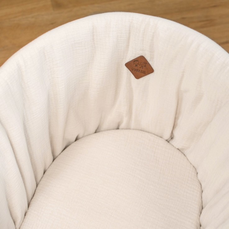 Drap housse couffin ovale en gaze de coton, Jeanne