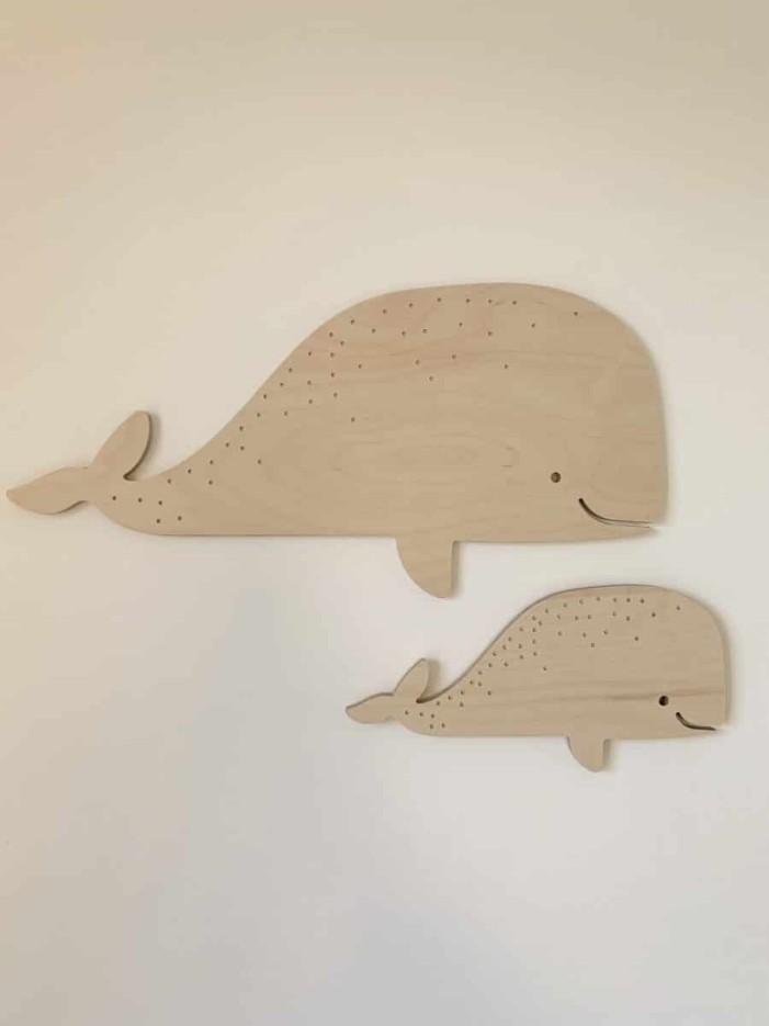 Décoration en bois murale Grand format - La baleine