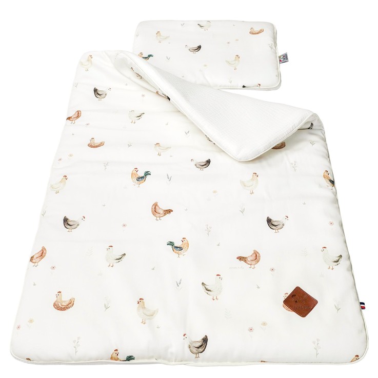 Set coussin et couverture pour berceau et couffin en Coton, GALLINA