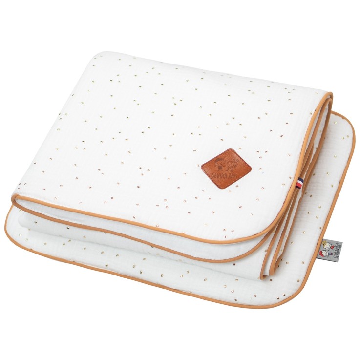 Set berceau, couverture et coussin en gaze de coton, Jeanne