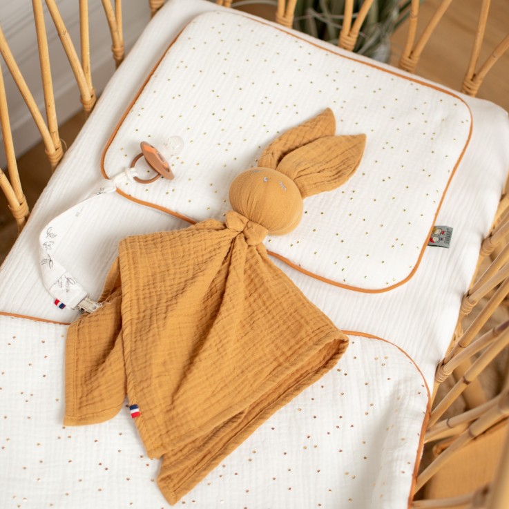 Set berceau, couverture et coussin en gaze de coton, Jeanne