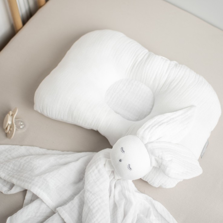 Coussin cale-tête ergonomique en gaze de coton, Jeanne