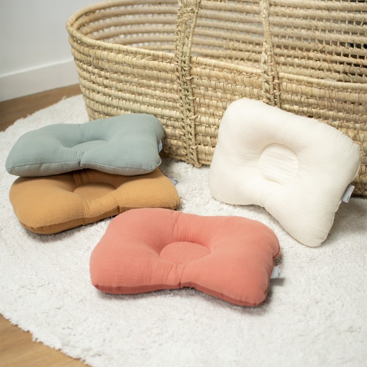 Coussin cale-tête ergonomique en gaze de coton, Jeanne