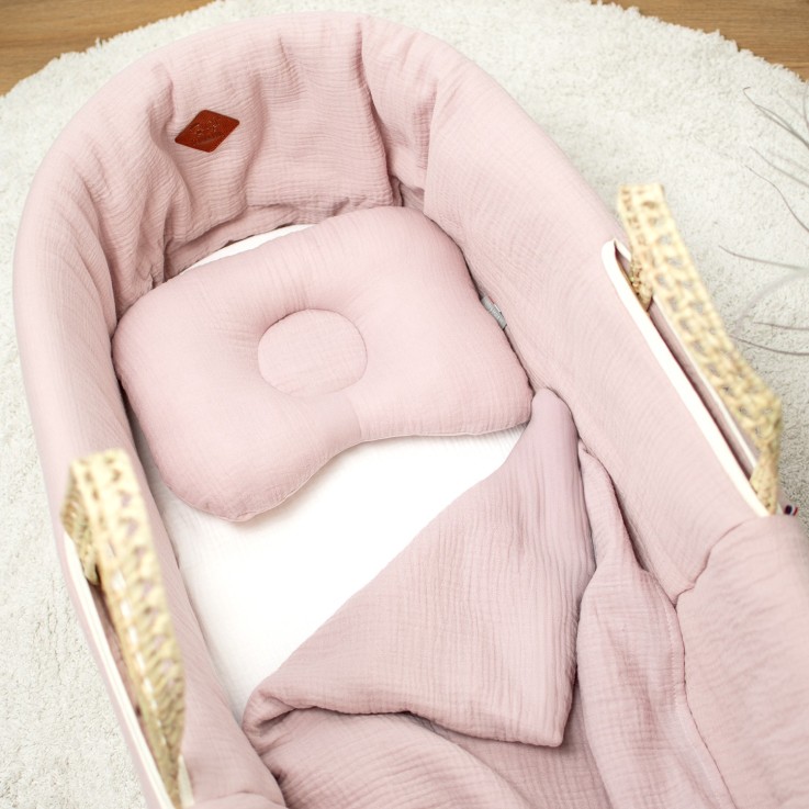 Coussin cale-tête ergonomique en gaze de coton, Jeanne