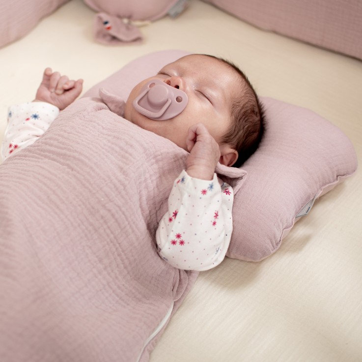 Coussin cale-tête ergonomique en gaze de coton, Jeanne
