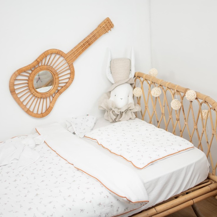 Couette et oreiller prêt à dormir en gaze de coton, Melody