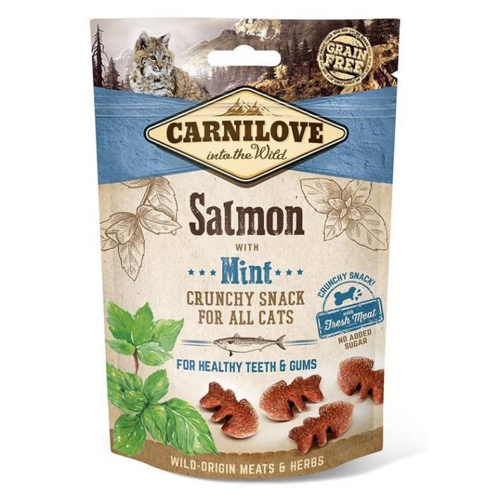 Carnilove - Friandises Sans Céréales Crunchy Saumon & Menthe pour Chat 50g
