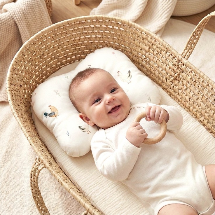 Coussin cale-tête ergonomique en satin de coton, GALLINA