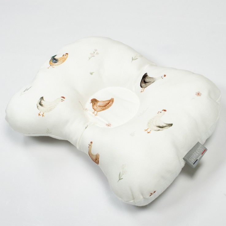Coussin cale-tête ergonomique en satin de coton, GALLINA