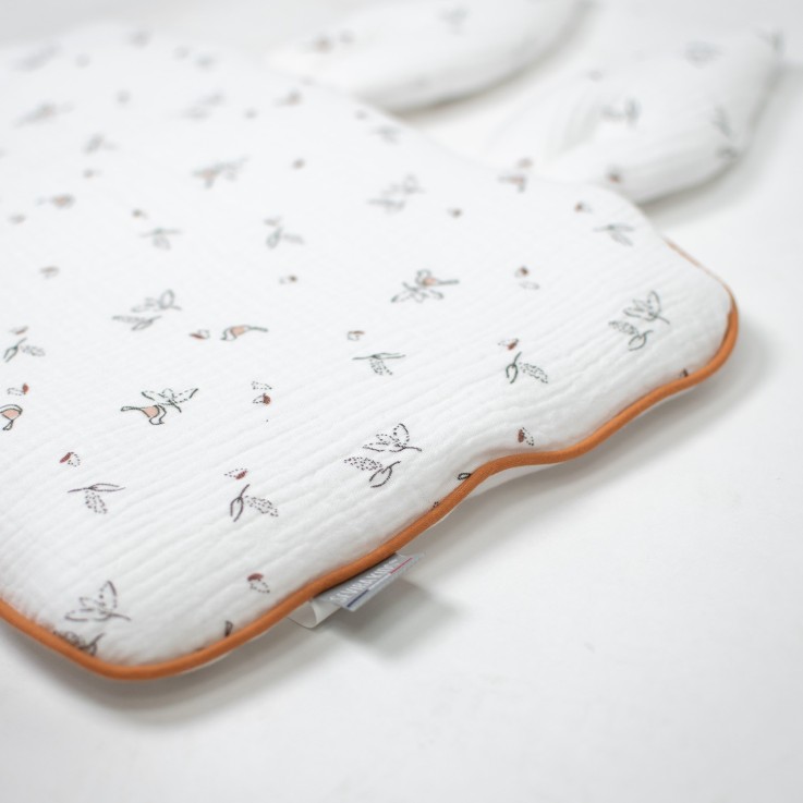 Oreiller extra plat lapin en gaze de coton, Melody