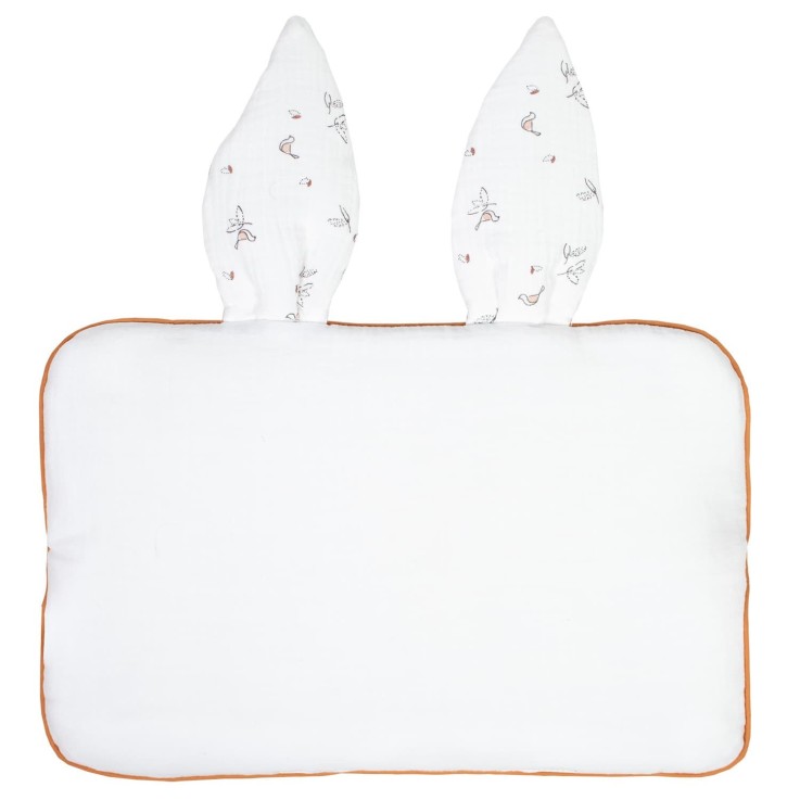 Oreiller extra plat lapin en gaze de coton, Melody