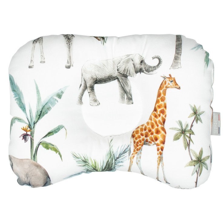 Coussin cale-tête ergonomique en coton, Safari