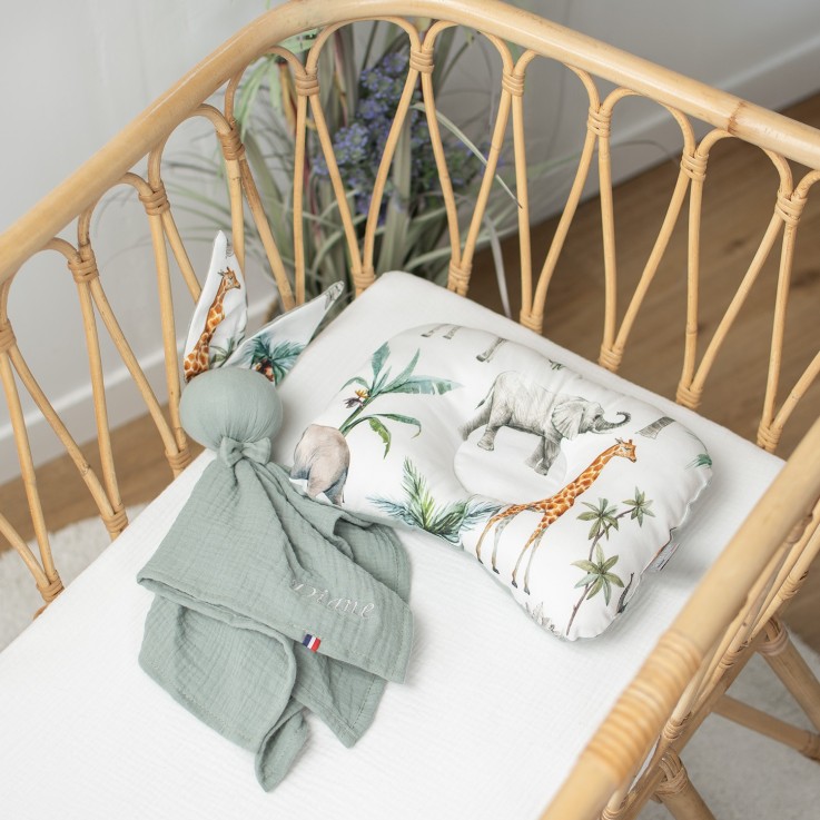 Coussin cale-tête ergonomique en coton, Safari