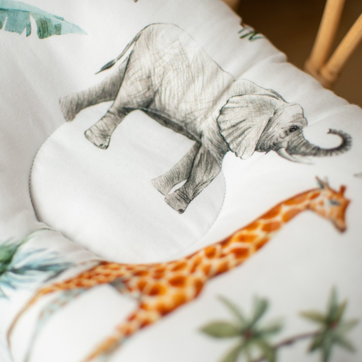 Coussin cale-tête ergonomique en coton, Safari