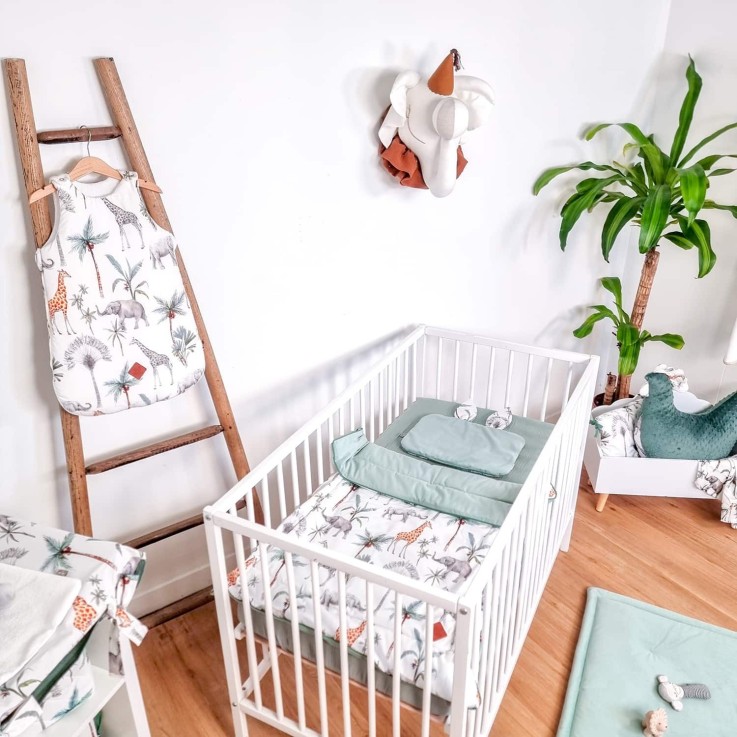 Oreiller plat lapin réversible en coton, Safari