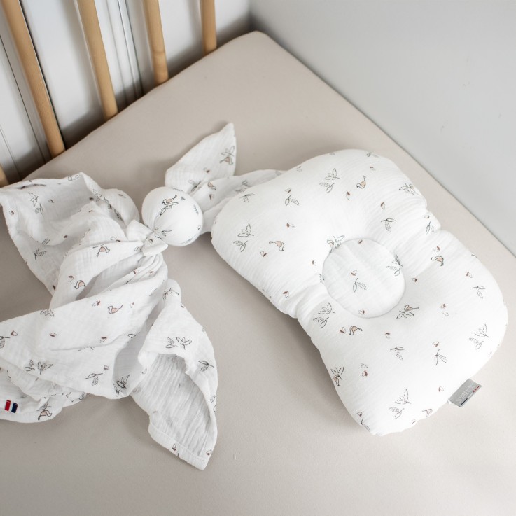 Coussin cale-tête ergonomique en gaze de coton, Melody
