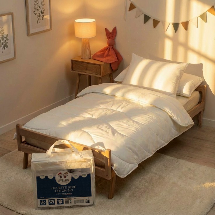 Pack Duo Couette et oreiller coton bio