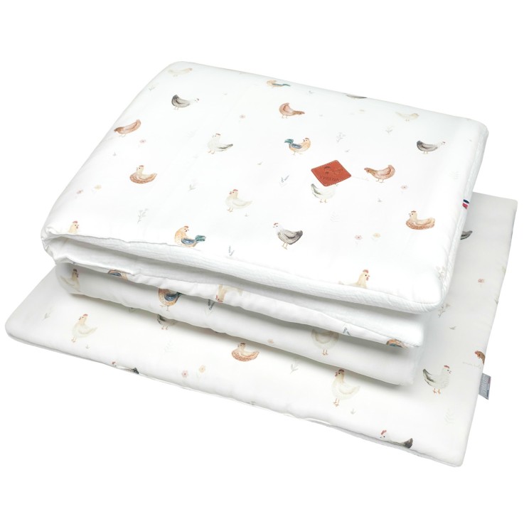 Couette et oreiller enfant prêt à dormir en coton, GALLINA