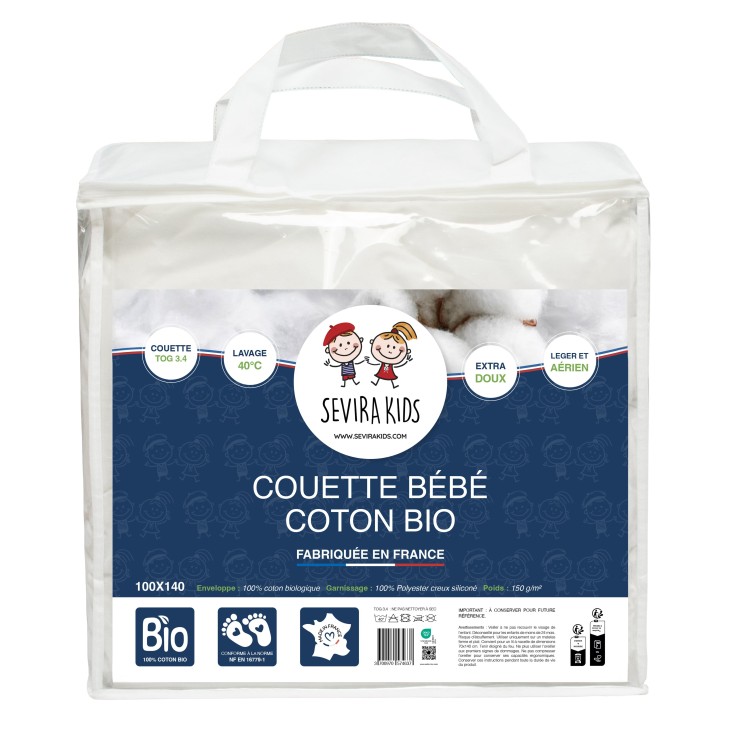 Couette bébé toute saison coton bio