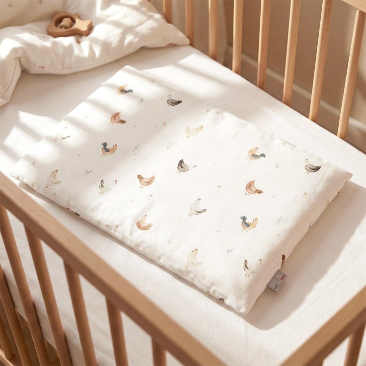 Oreiller plat réversible en satin de coton, GALLINA