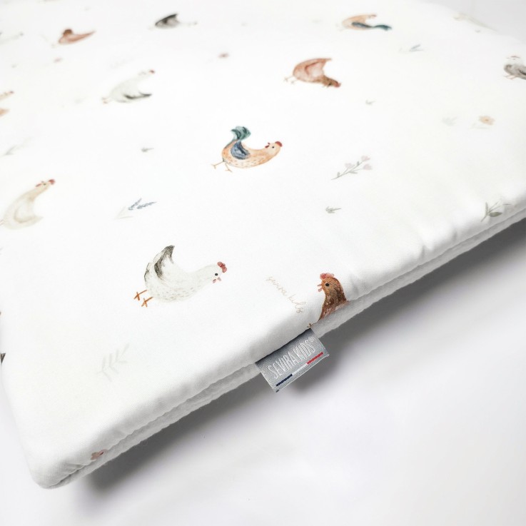 Oreiller plat réversible en satin de coton, GALLINA