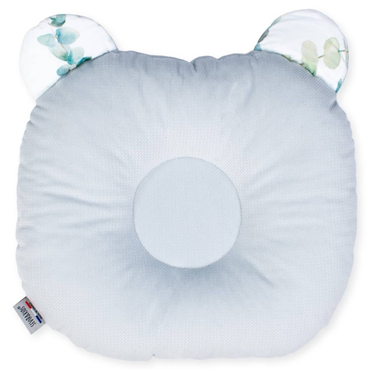 Coussin anti-tête plate réversible en coton, Eucalyptus