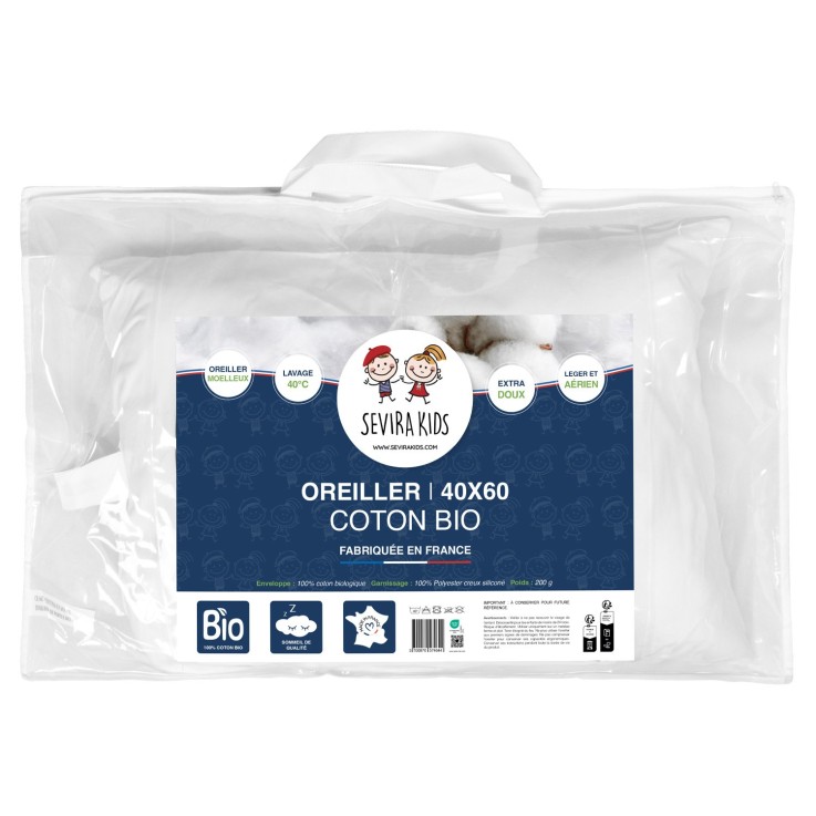 Oreiller moelleux en coton bio