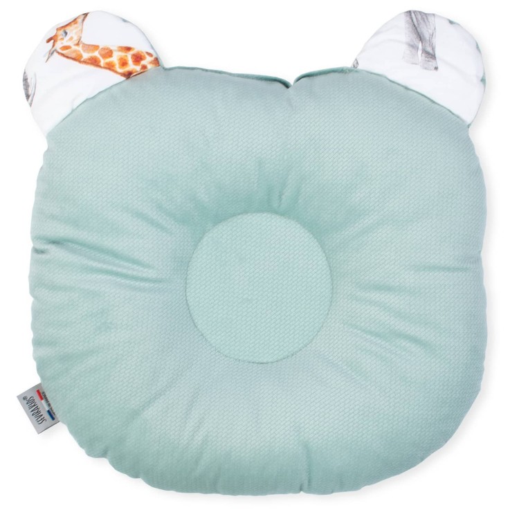 Coussin anti tête plate en coton, Safari