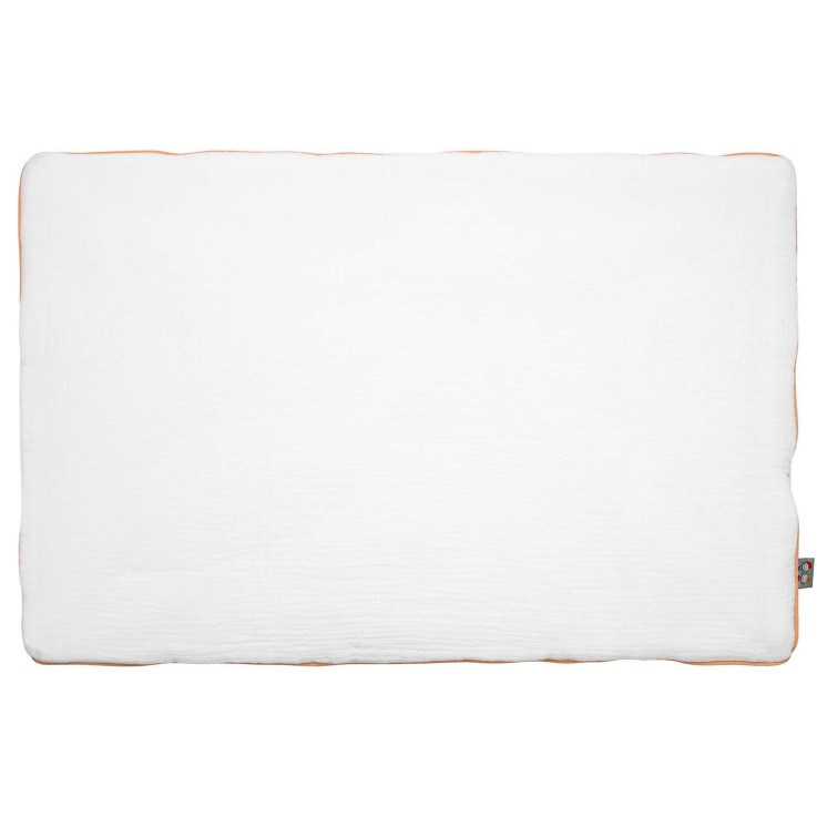 Oreiller plat réversible en gaze de coton, Bleuet