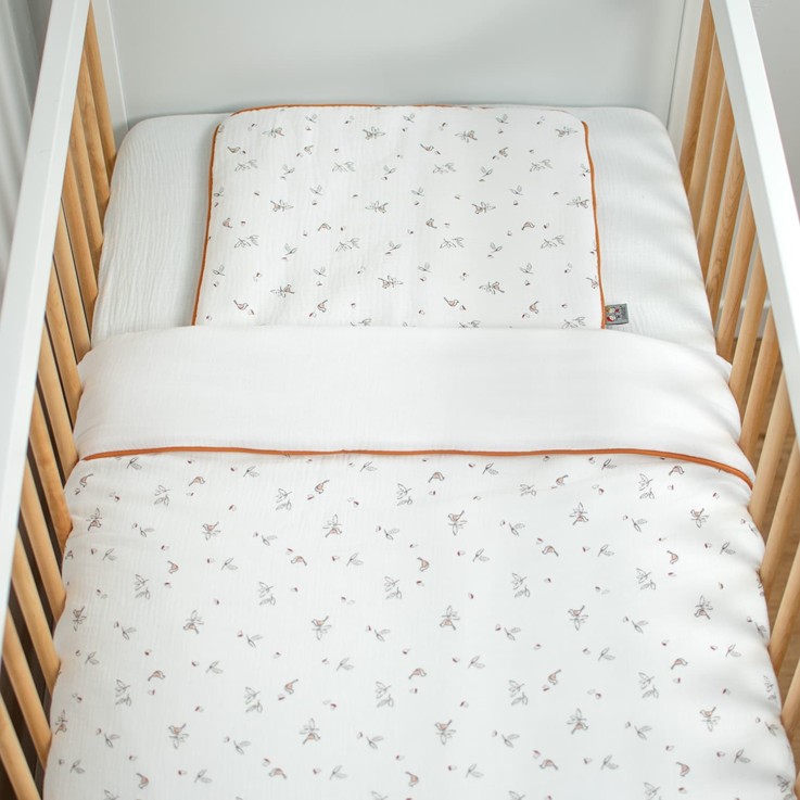 Oreiller plat réversible en gaze de coton, Melody