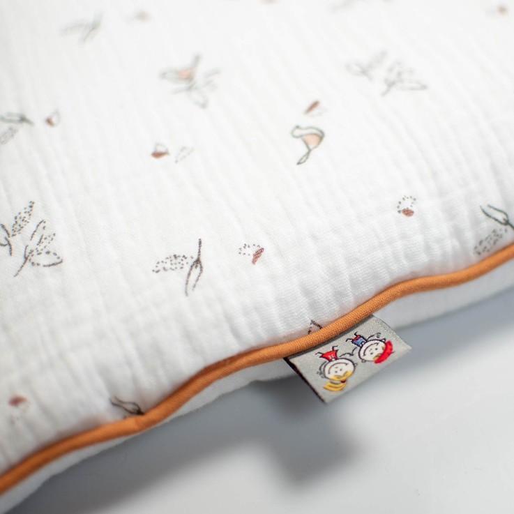 Oreiller plat réversible en gaze de coton, Melody