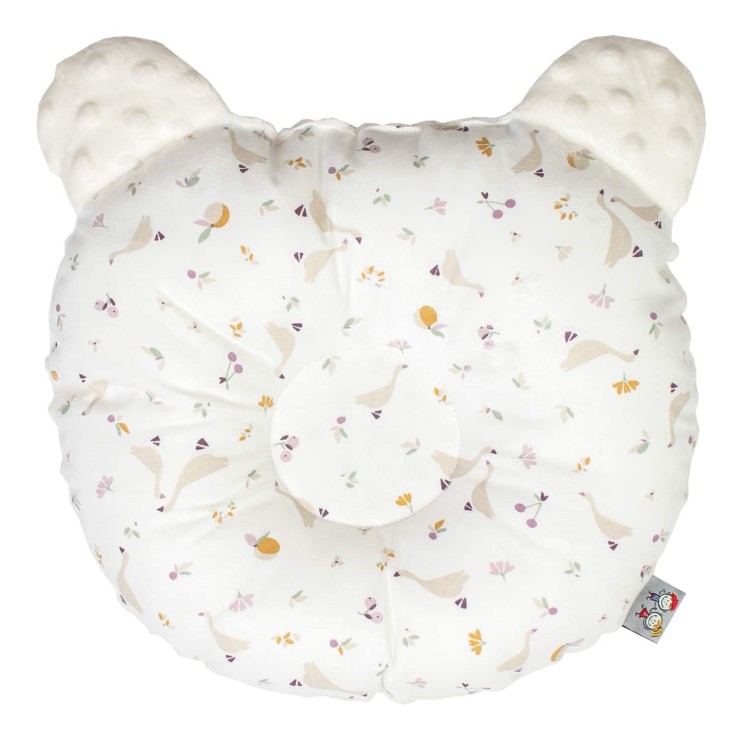 Coussin anti tête plate réversible minky en coton, Sidonia